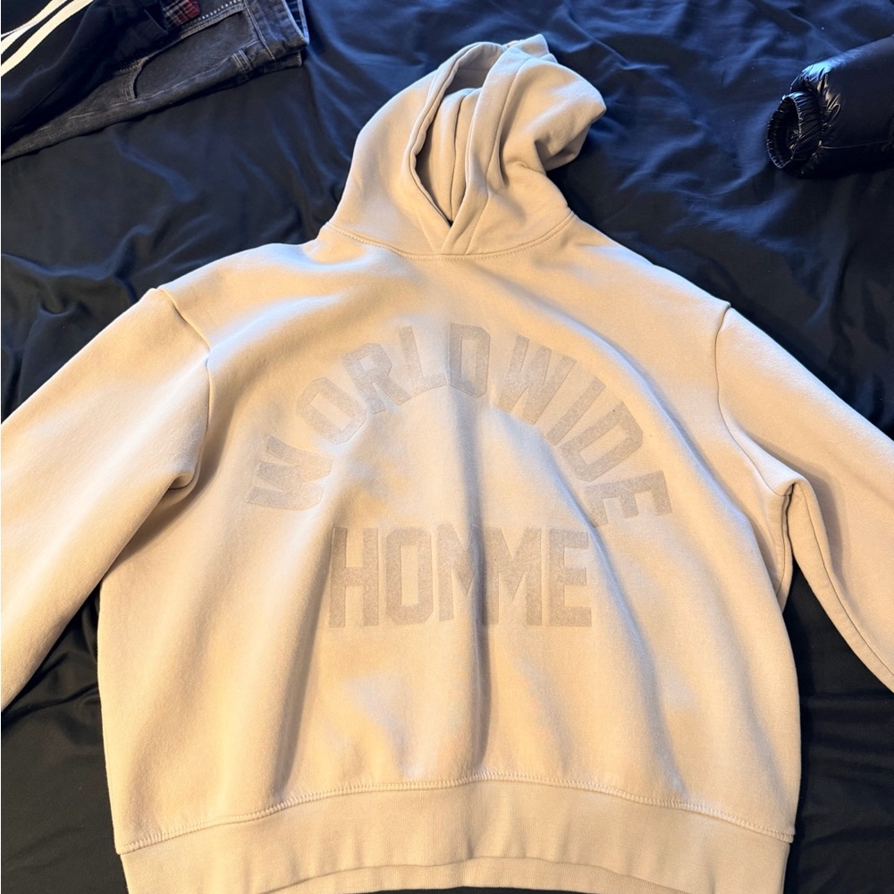 Boohoo Mens Beige 'Worldwide Homme' Pullover Hoodie